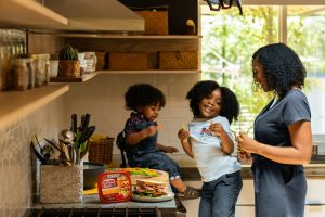 family making a sandwich